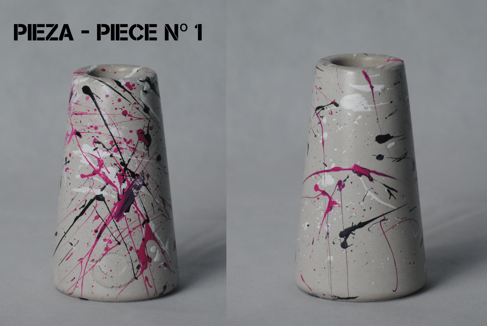 arisco® tienda de Productos de Decoración hechos en cemento. Jarrón de cemento. Colección Splash. Marca arisco®. Pieza 1