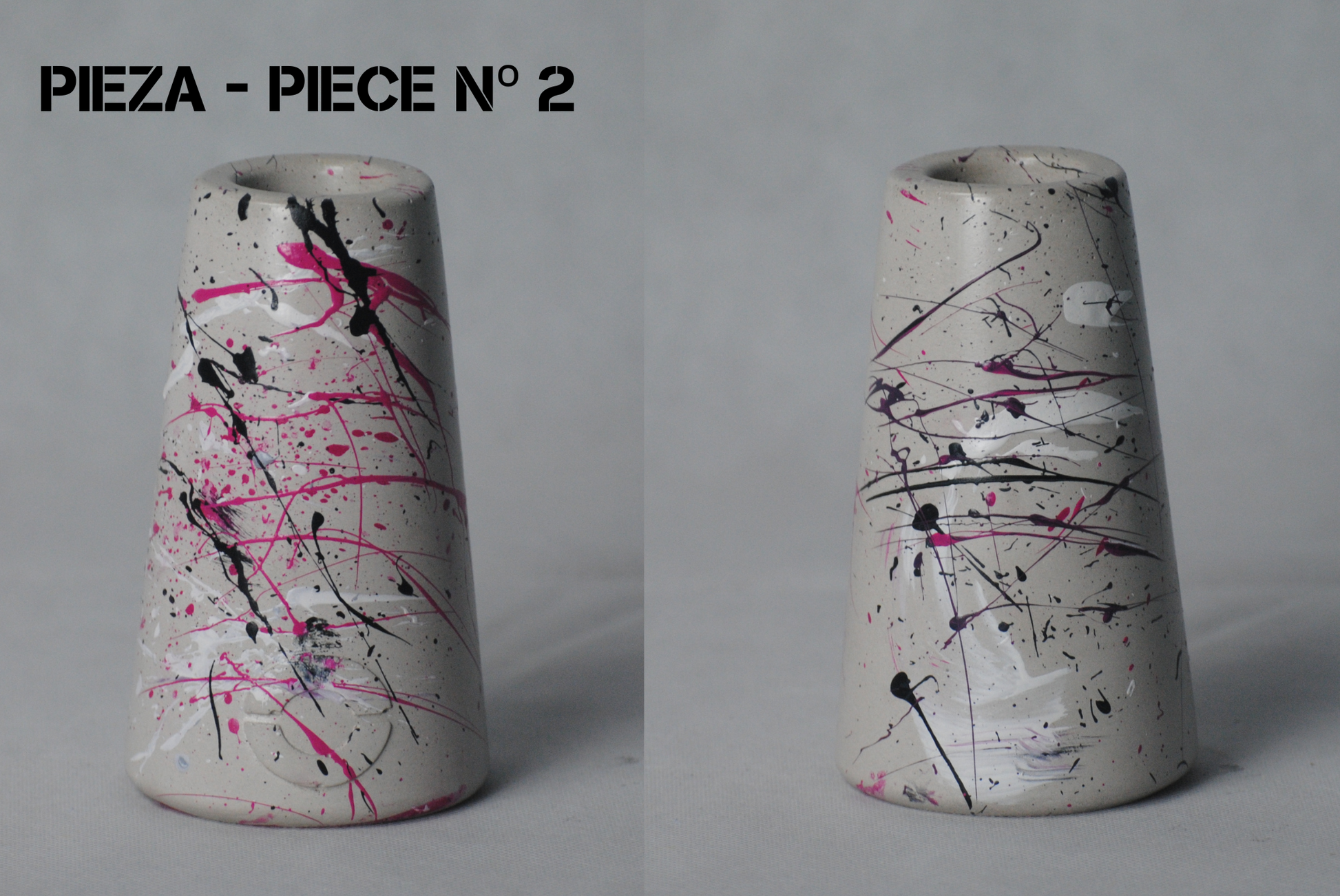 arisco® tienda de Productos de Decoración hechos en cemento. Jarrón de cemento. Colección Splash. Marca arisco®. Pieza 2