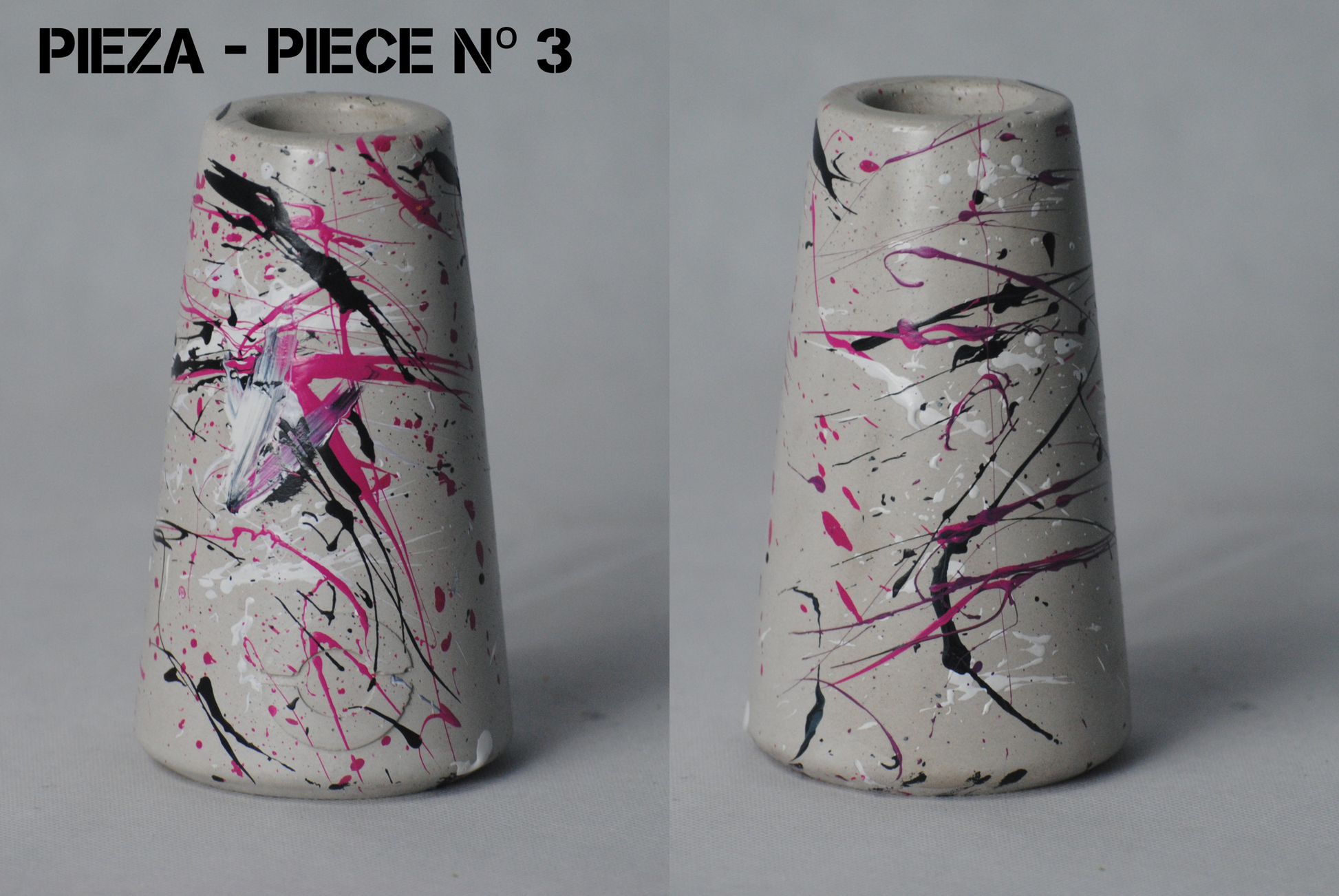 arisco® tienda de Productos de Decoración hechos en cemento. Jarrón de cemento. Colección Splash. Marca arisco®. Pieza 3