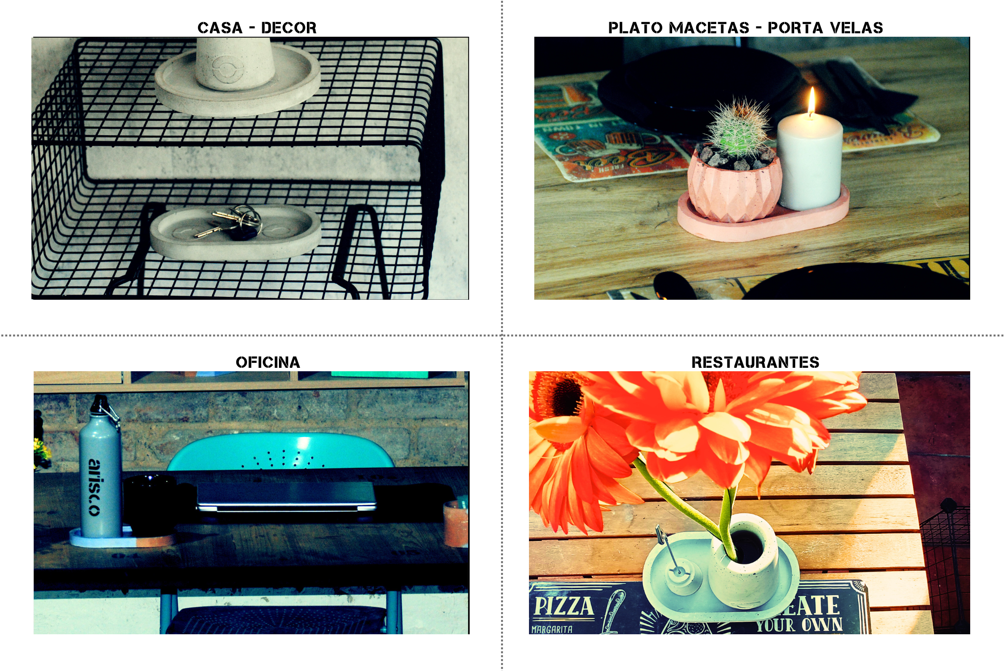 arisco® tienda de Productos de Decoración hechos en cemento. Plato Largo de Cemento color Negro estilo Granito. Marca arisco®.