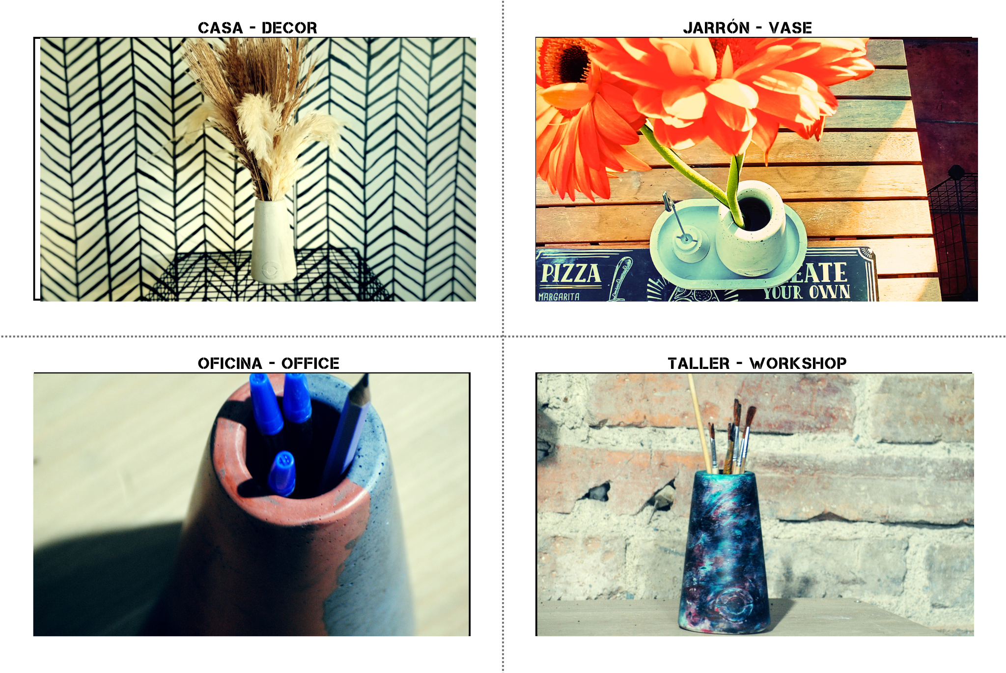 arisco® tienda de Productos de Decoración hechos en cemento. Jarrón de Cemento. Varios Colores. Marca arisco®.