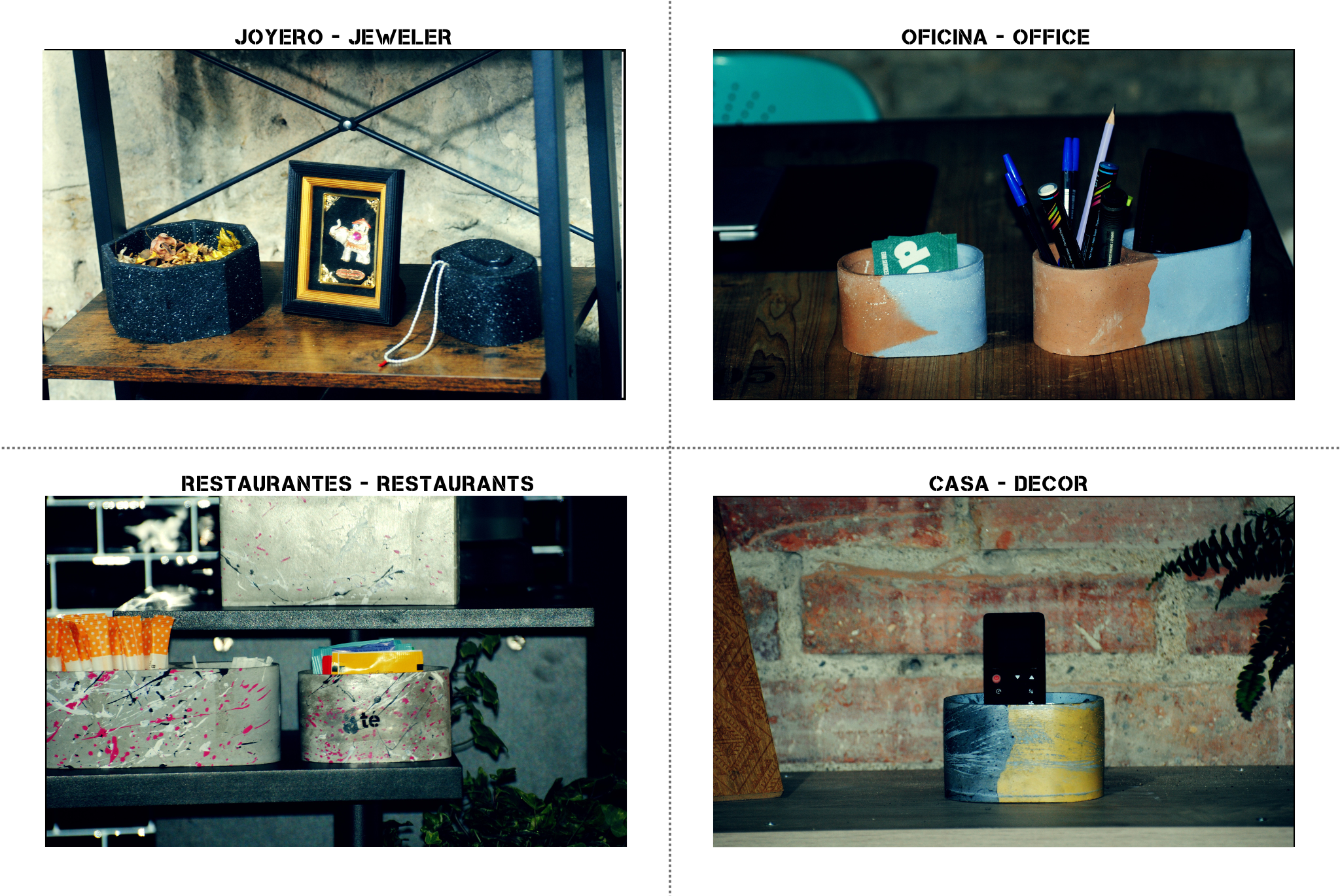 arisco® tienda de Productos de Decoración hechos en cemento. Joyero Vintage, Pieza Decoración forma Elipse con Tapa hecho en Cemento color Azul y Marrón.