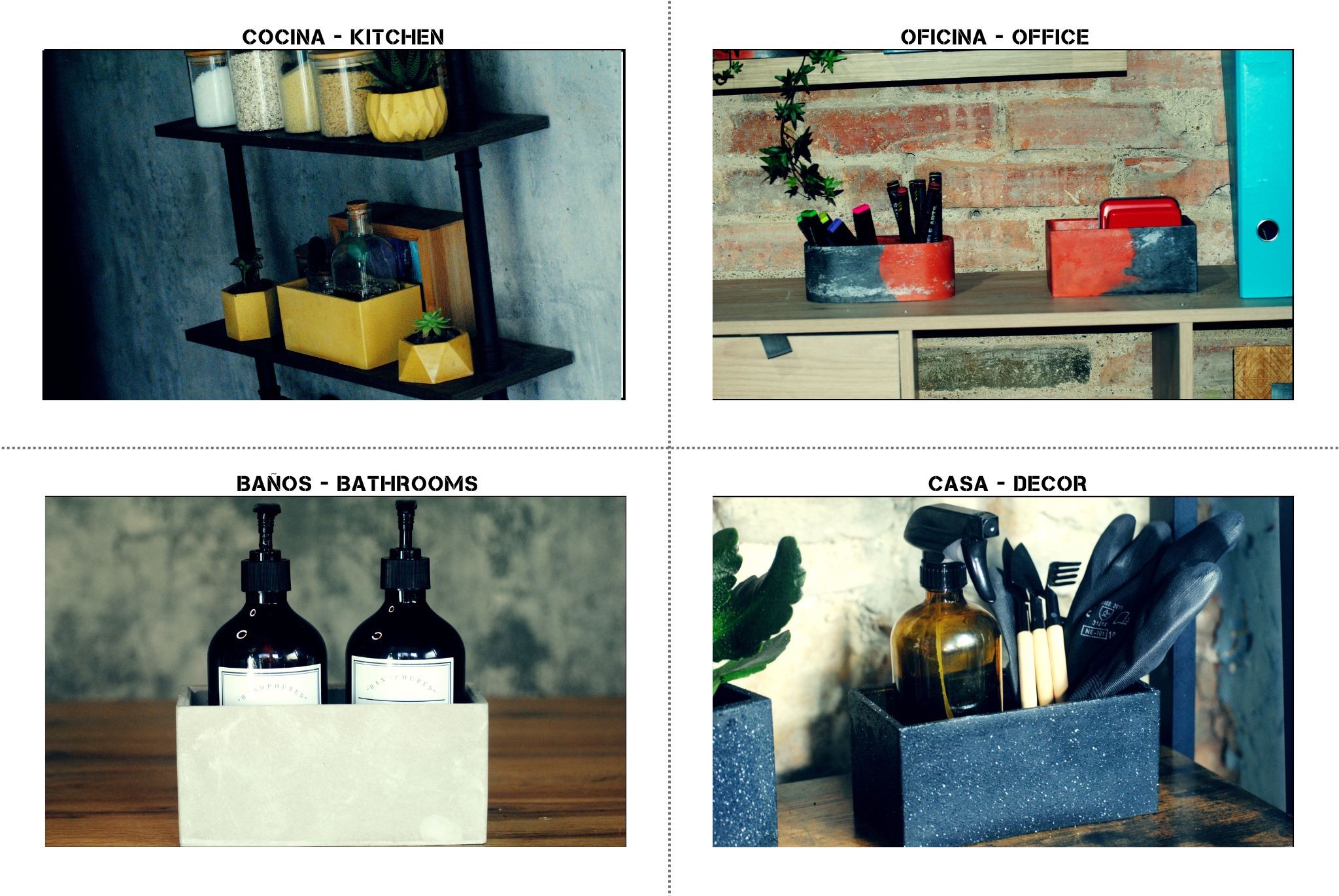 arisco® tienda de Productos de Decoración hechos en cemento. Cubre Macetas Vintage, Pieza decoración Rectangular de Cemento color Amarillo y Negro.